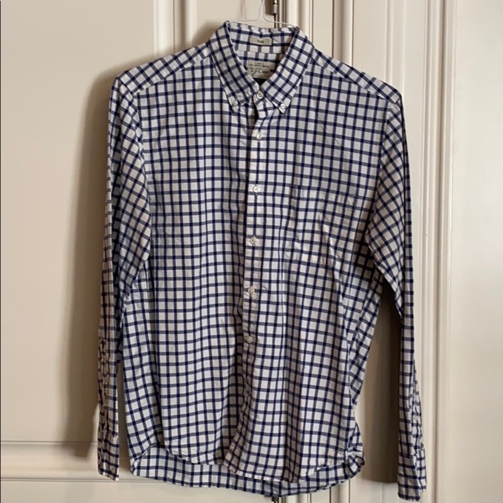 J. Crew  blue and white button down
